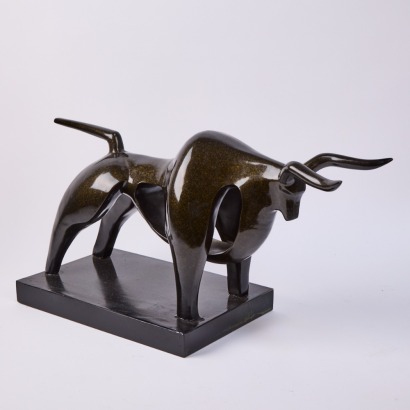 A Mid Century Style Modernist Bull Sculpture