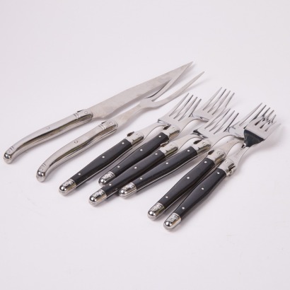 A Laguiole Carving Set and Six Forks