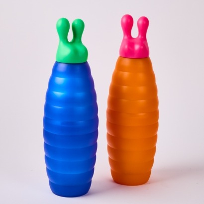 A Pair Of Alessi Fred Worm Thermos By Guido Venturini C.1997