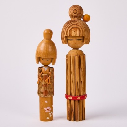 A Pair of Japanese Kokeshi Dolls