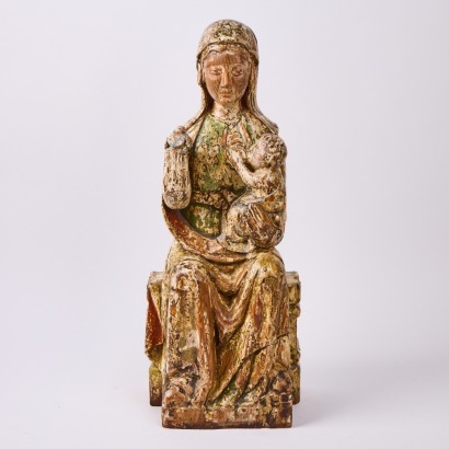 A Carved Wooden Religious Statue