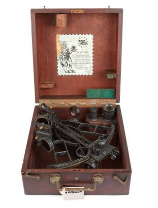 A Vintage Canadian Black Enamelled Sextant, 'Sea Lord'