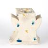 Cream Vase with Turquoise and Yellow Crosses, 1990s