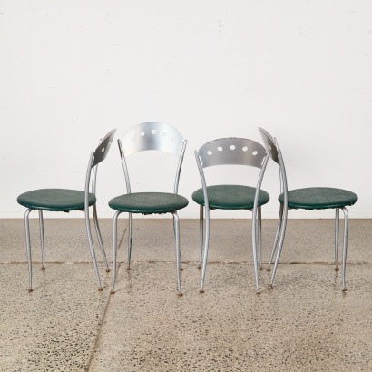 A Set of Four Vintage Italian Metal Chairs