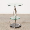 A Post Modern Chrome & Glass Cigarette Table with Marble Base - 2