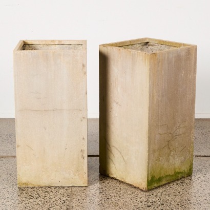 A Pair Of Large Contemporary Concrete Planters
