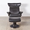 A Norwegian Stressless Jazz Leather Recliner Lounge Chair & Stool - 2