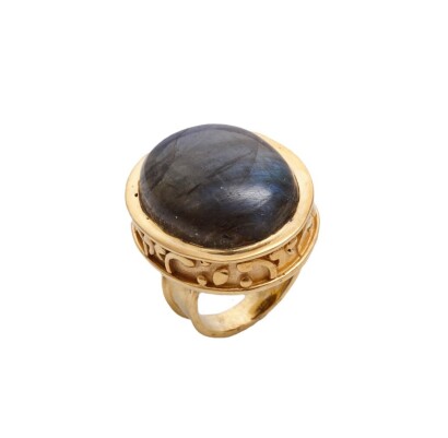 Gold Tone Labradorite Ring