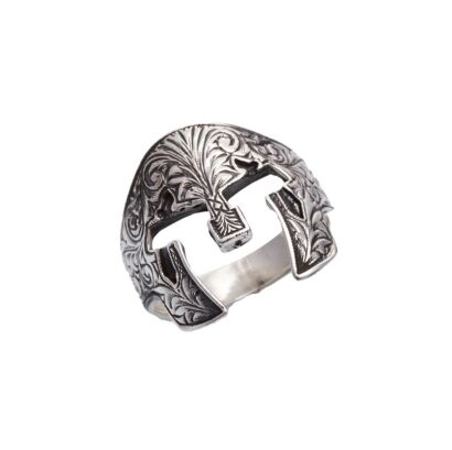 Silver Roman Helmet Ring
