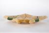 Large Diamond Dish with Pressed Pattern in Cream with Gold and Green, 2006 - 2