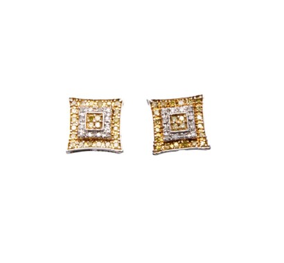 10ct White Gold Diamond Earrings