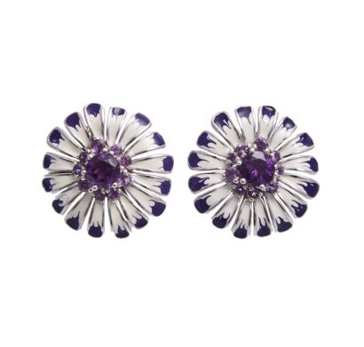 Amethyst Flower Earrings