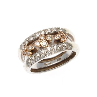 18ct White and Rose Gold Piero Milano Ring