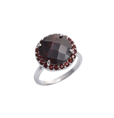 Silver Garnet Ring