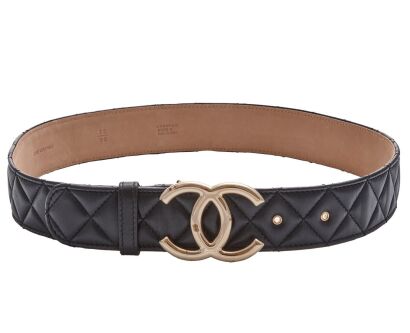 Chanel Black Quilted Leather Belt