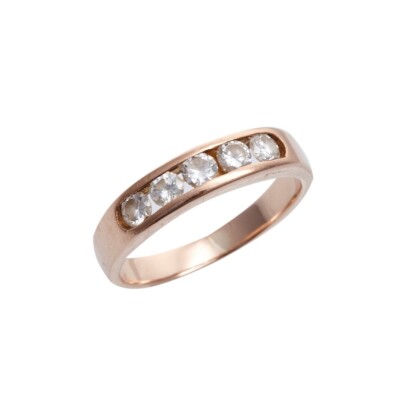 14ct Rose Gold Five Stone Diamond Band