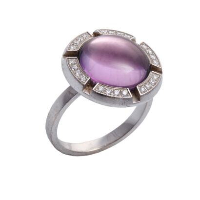 18ct White Gold Amethyst Chaumet Ring