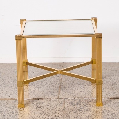 A Pierre Vandel Brass Side Table