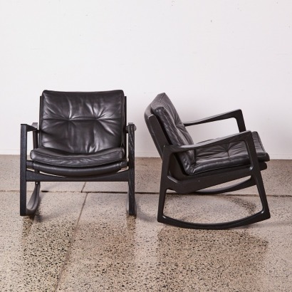 A Pair Of Euvira Rocking Chairs Designed By Jader Almeida