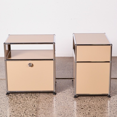 A Pair Of USM Haller Modular Furniture Night Tables