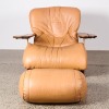 A Pacific Green Havana Palm Wood And Leather Lounge Chair With Ottoman - 2