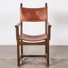 A Single Leather Brutalist Chair - 2