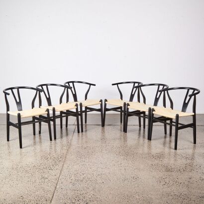 A Set of 6 Hans Wegner Style Wishbone Chairs