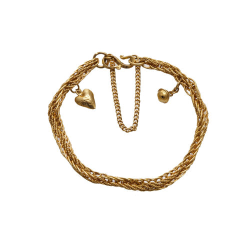 22ct Heart and Ball Bracelet