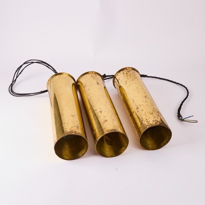 A Trio Of Artillery Shell Pendant Lamps