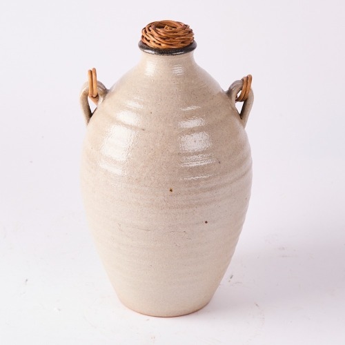 A Mirek Smisek Wine Flask with Unusual White Salt Glaze