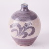 A Mirek Smisek White and Purple Vase with Wax Resist Floral Decoration