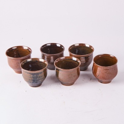 A Set of Six Estelle Martin Yunomi Cups