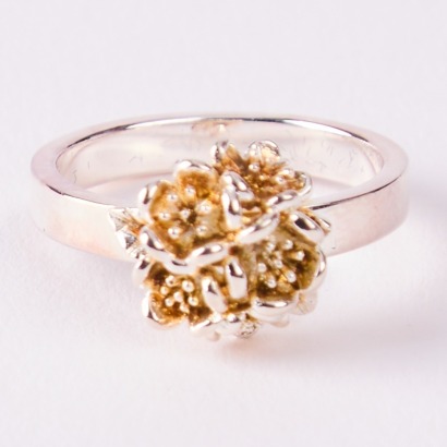 A Karen Walker Sterling Silver Flower Ball Ring, Unworn In Orginal Box