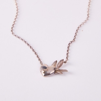 A Karen Walker Sterling Silver Heart Necklace