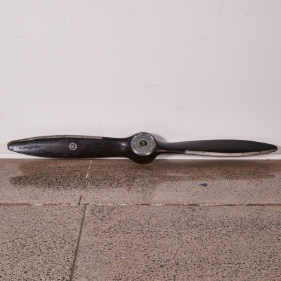 A Vintage Wooden Propeller Fitted With A Ramirez Barometer