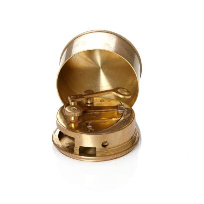 A Vintage 'T Cook, London' Circular Brass Cased Mini Sextant