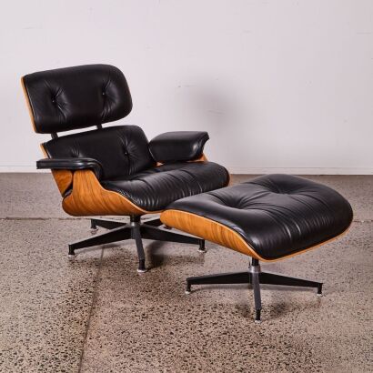 An Authentic Eames Lounge Chair And Ottoman By Herman Miller