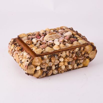 A Folk Art Shell Trinket Box