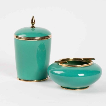 A Japanese 20th Century Copper Cloisonné Smoking Set