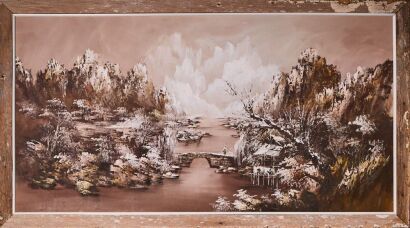 Snow Scene-Oil on Canvas
