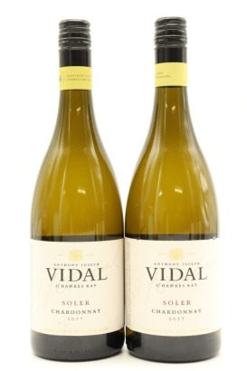 (2) 2017 Vidal Soler Chardonnay, Hawkes Bay [BC92] [RC18.5] ♦