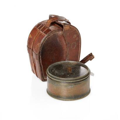 A Vintage Leather Cased Circular Brass 'Stanley' Table Sextant