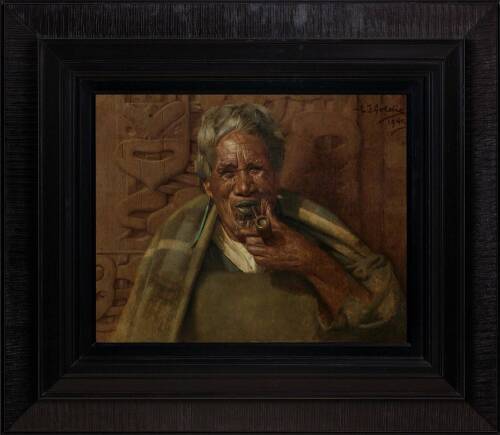 CHARLES FREDERICK GOLDIE Ka Pai Te Kai Paipa, Portrait of Te Hei, A Maori Chieftainess