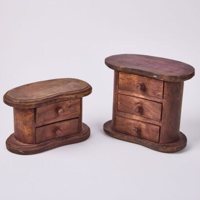 A Pair Of Small Wooden Jewellery Drawers