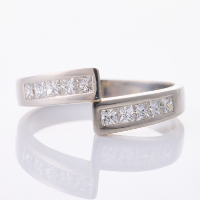 Platinum, Modern, .60ct Princess Cut Diamond Ring