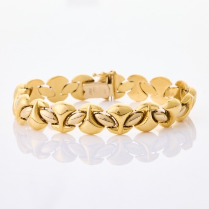 18ct Yellow Gold, 18cm Hollow Fancy Link Bracelet