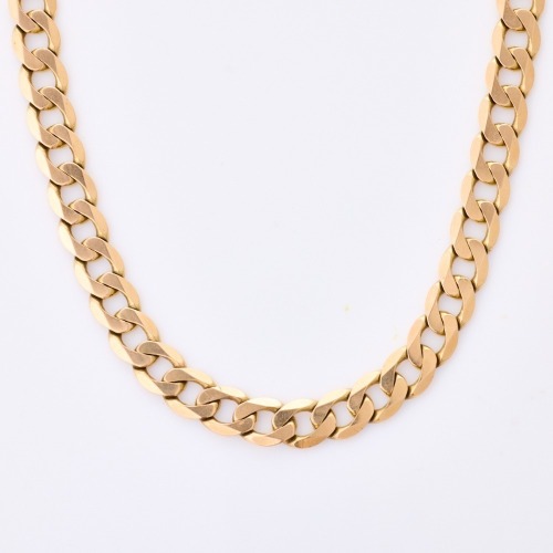 9ct Yellow Gold, 54cm Flat Curb Chain