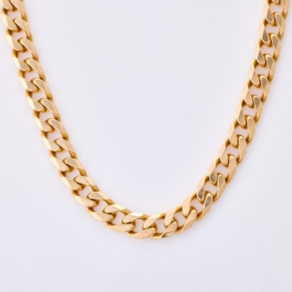 10ct Yellow Gold, 57cm Flat Curb Chain