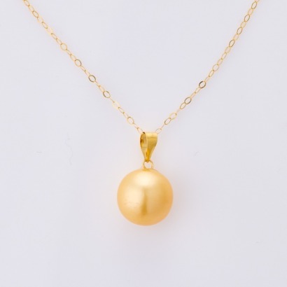 18ct Yellow Gold, 45cm, 8.2mm Gold Pearl Necklace