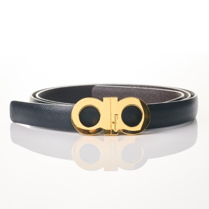 Salvatore Ferragamo, Black Gancini Belt, 83cm